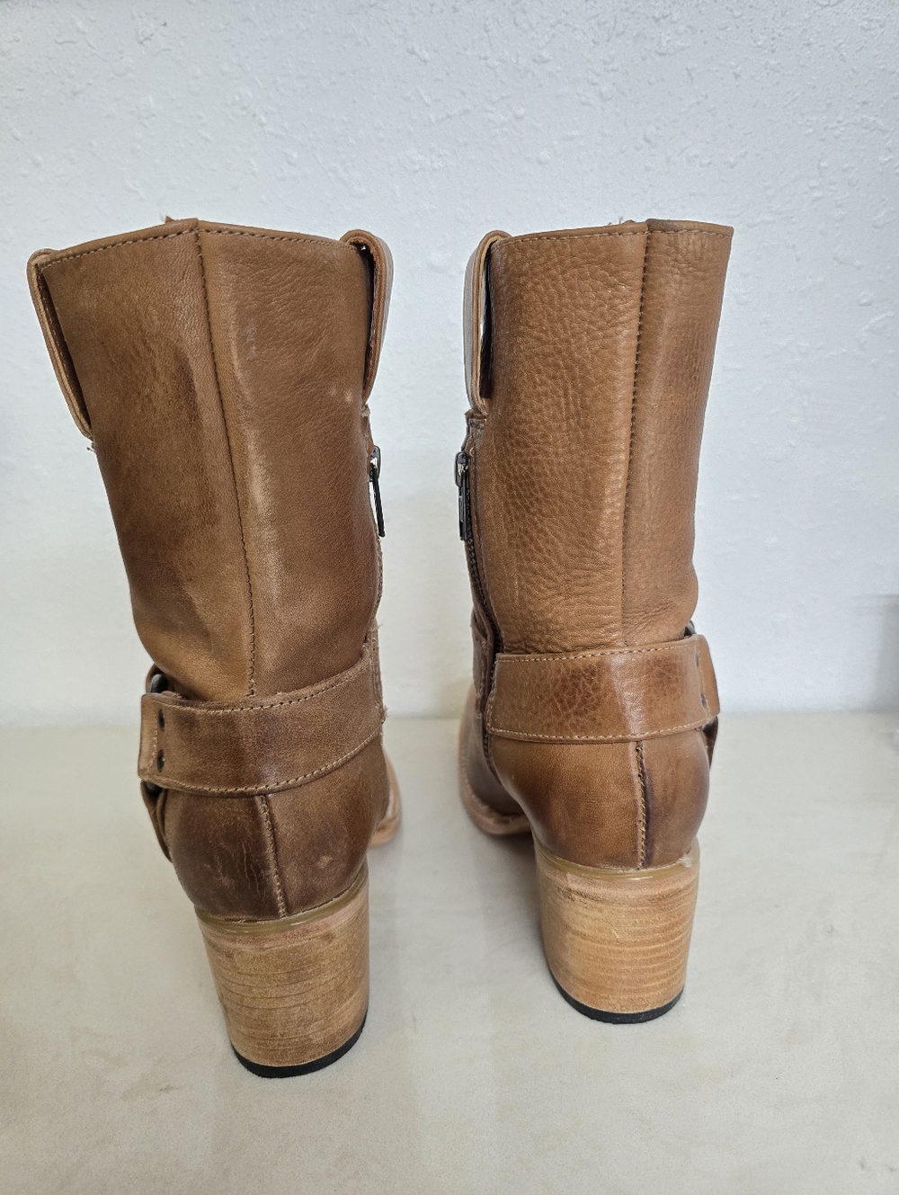 Freebird Darcy Wheat Square Toe Women's Tan Leather Mid-Calf Harness Boot 7 - Picture 8 of 11
